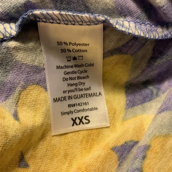 LulaRoe Carly Blue and Yellow Floral Swing Dress Size XXS - Picture 11 of 12